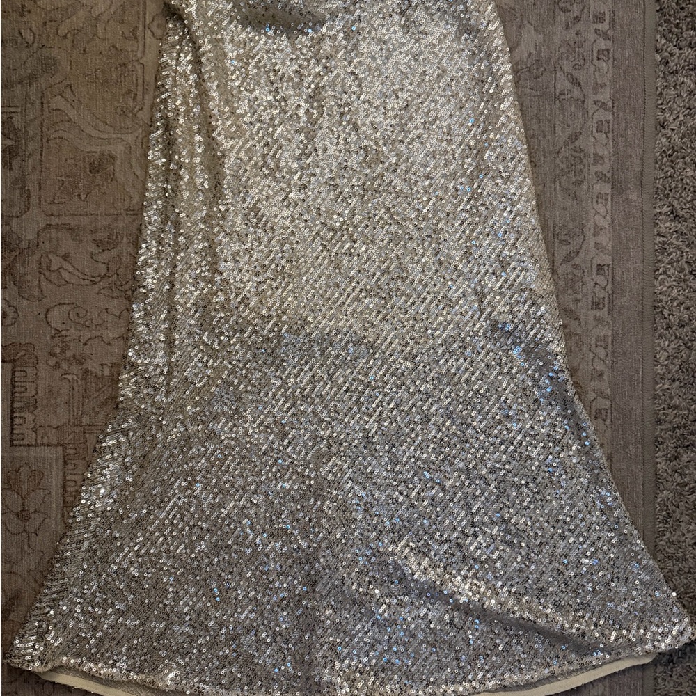 American Threads Silver Sequin Women's Skirt